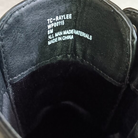 True Craft Raylee Black Mid-Heel Ankle Combat Boots - Picture 11 of 11